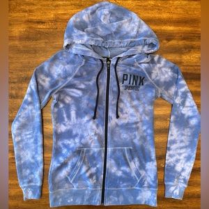 PINK tunic length zip up hoodie Size XS